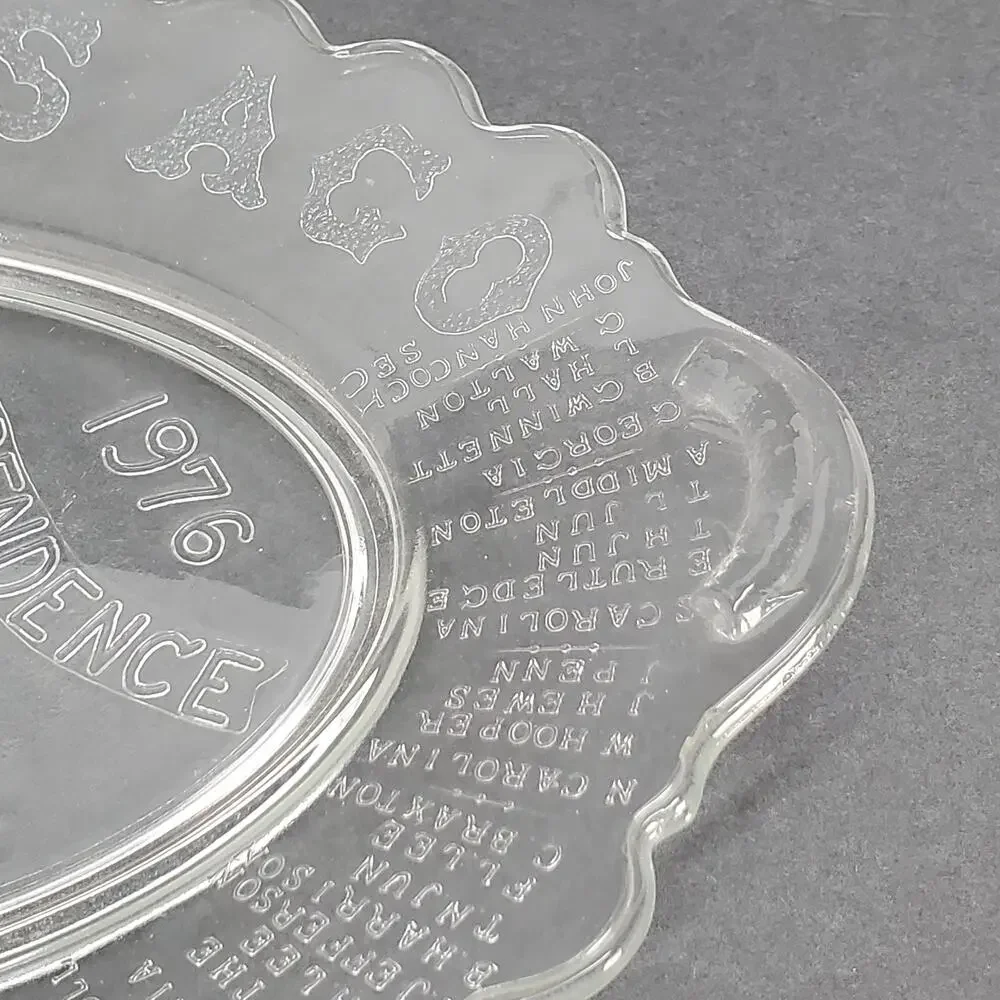 Declaration‎ of Independence 200 Years Ago Clear Glass Platter